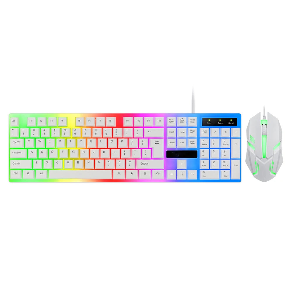 Combo de Teclado y Mouse Gaming TX30 - LED 104 Teclas USB