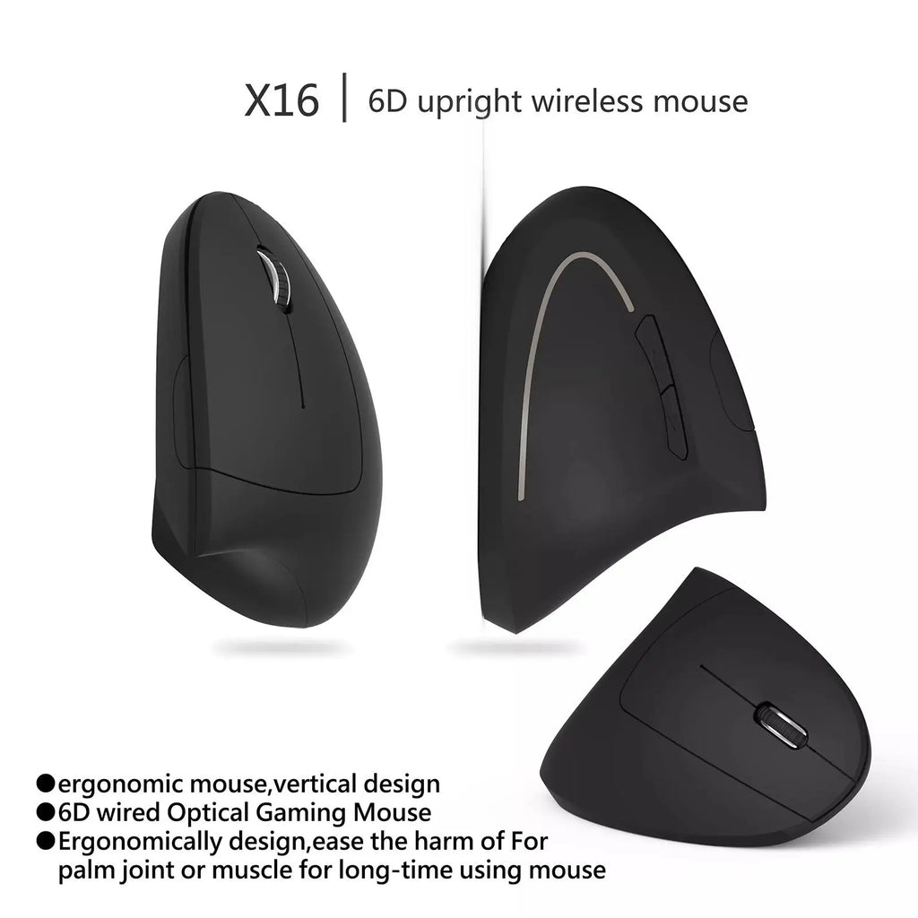 Mouse Vertical Ergonómico Inalámbrico CUJMH 2.4G 1600 DPI