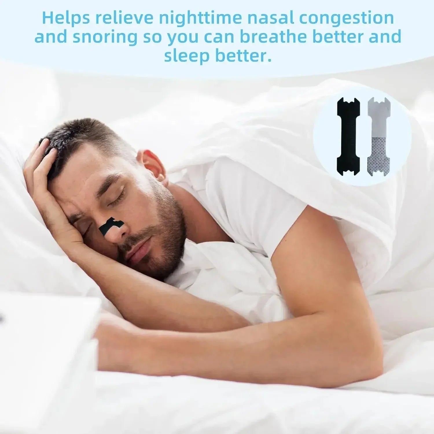 Enhanced Adhesion Sports Nasal Strips 30/90/150/300 PCS Breathable Comfortable Sleep Aid Non-Invasive Anti-Snoring Nose Patch - Viralshop-