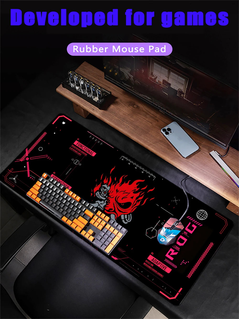 Alfombrilla Gaming Samurai XXL 900x400mm - Mouse Pad de Goma