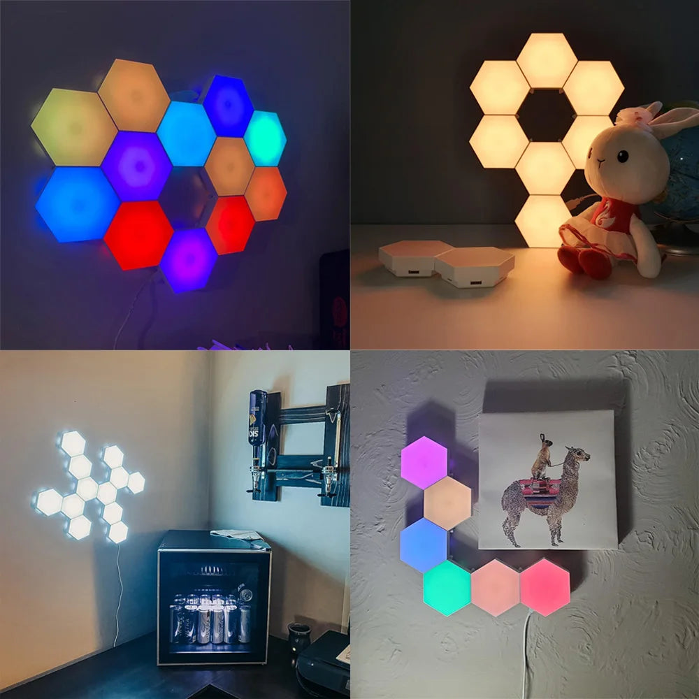 Luces LED de Pared Hexagonales JGT RGB - Táctil y Control Remoto