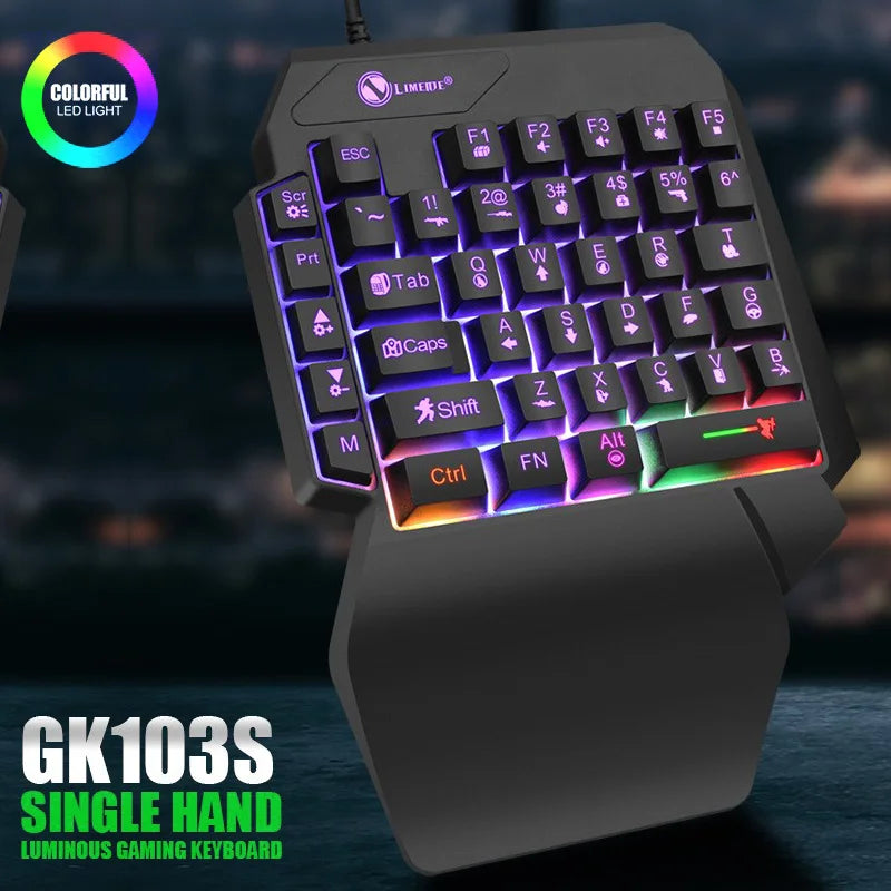 Teclado Mecánico Gaming de una Sola Mano - 35 Teclas RGB USB