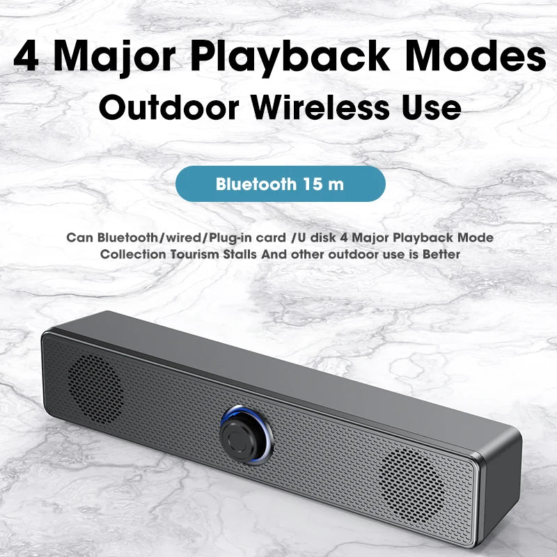 AyeBeau Barra de Sonido Bluetooth - Sonido 3D Surround 6W USB