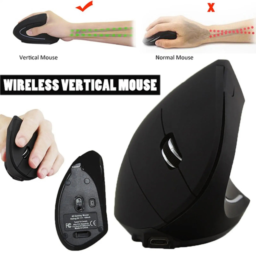 Mouse Vertical Ergonómico Inalámbrico CUJMH 2.4G 1600 DPI