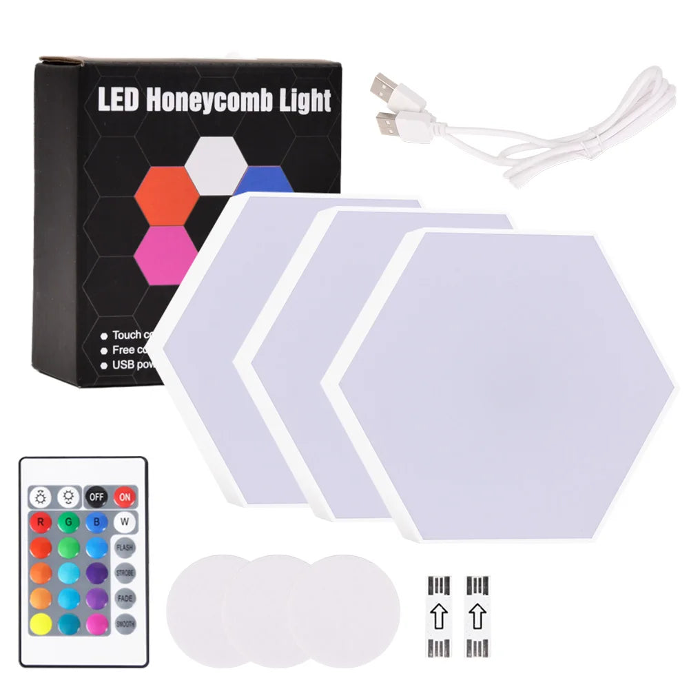 Luces LED de Pared Hexagonales JGT RGB - Táctil y Control Remoto