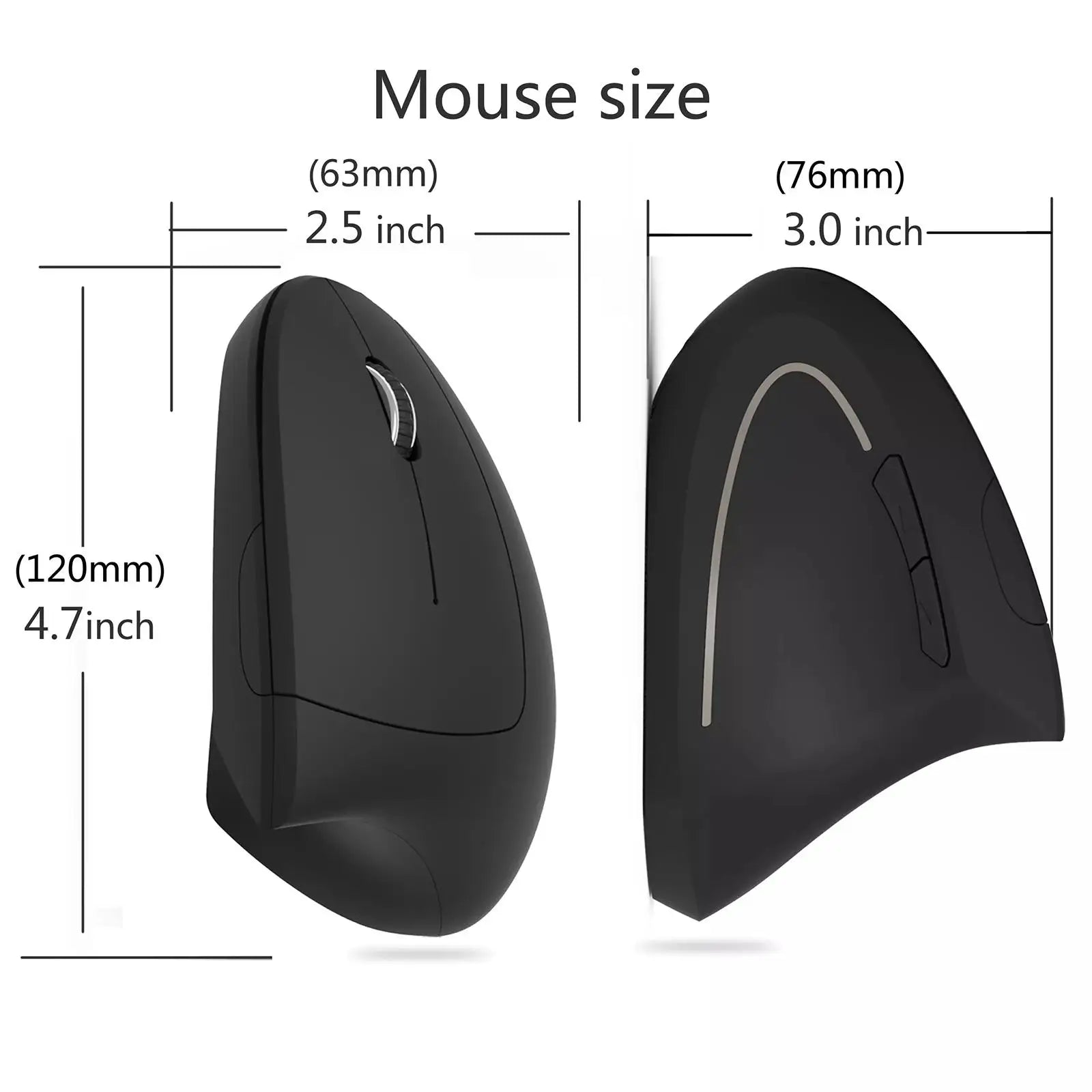 Mouse Vertical Ergonómico Inalámbrico CUJMH 2.4G 1600 DPI