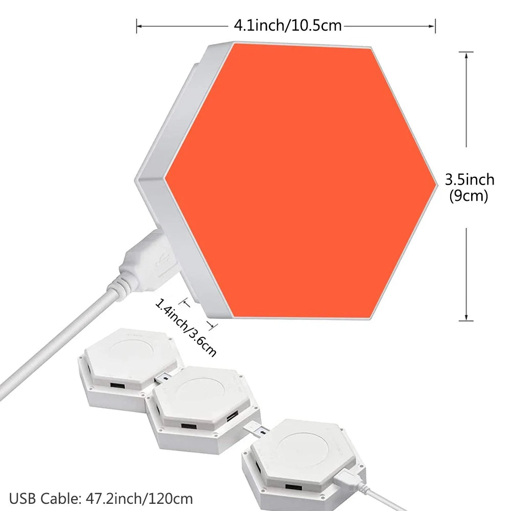 Luces LED de Pared Hexagonales JGT RGB - Táctil y Control Remoto