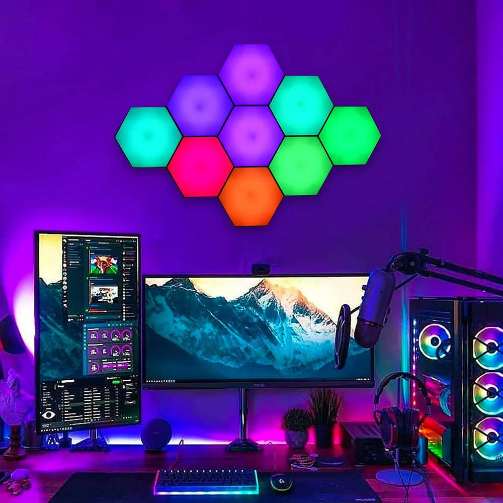 Luces LED de Pared Hexagonales JGT RGB - Táctil y Control Remoto
