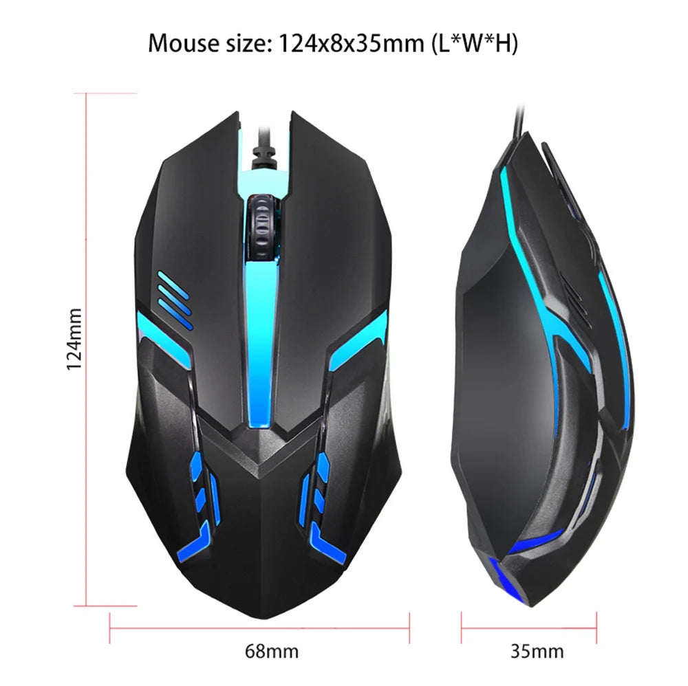 Ratón Gaming con Cable Kebidumei - 5000 DPI LED 7 Colores Silencioso