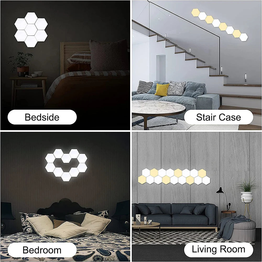 Luces LED de Pared Hexagonales JGT RGB - Táctil y Control Remoto