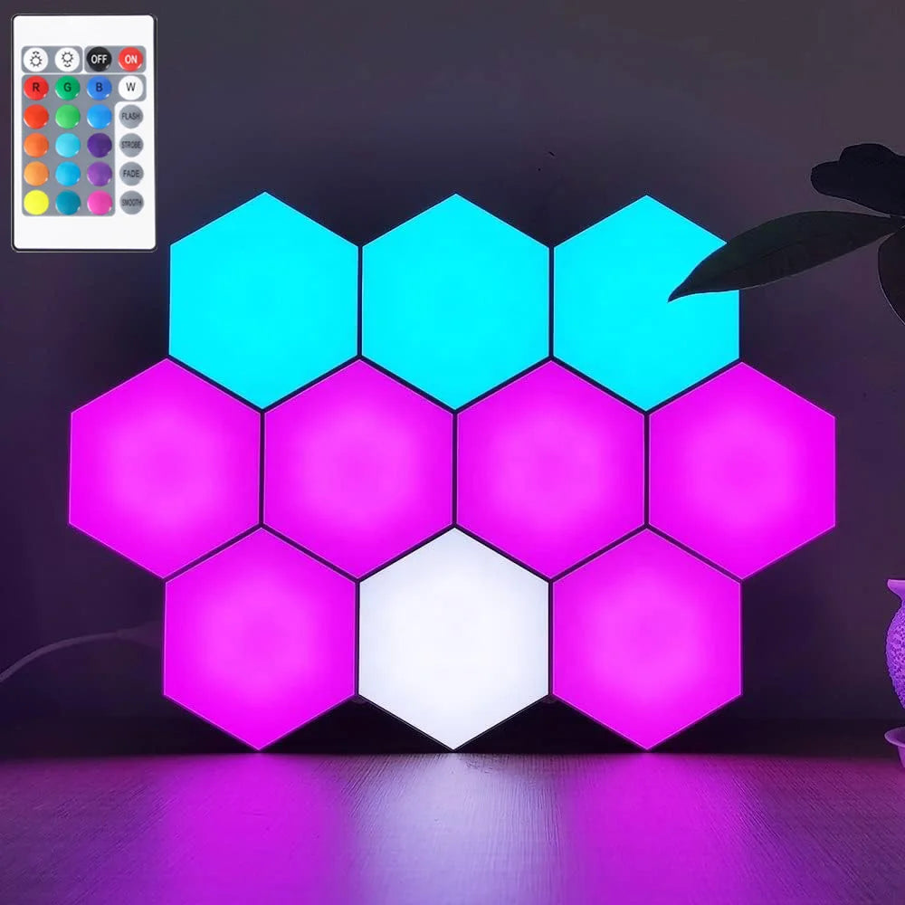 Luces LED de Pared Hexagonales JGT RGB - Táctil y Control Remoto