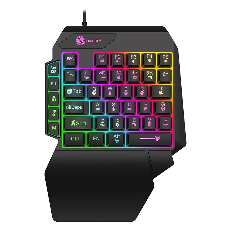 Teclado Mecánico Gaming de una Sola Mano - 35 Teclas RGB USB
