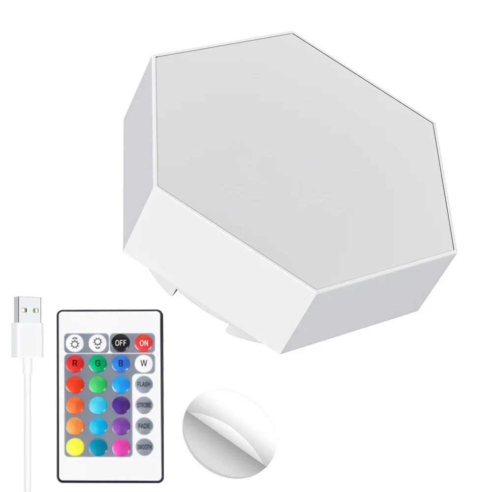 Luces LED de Pared Hexagonales JGT RGB - Táctil y Control Remoto