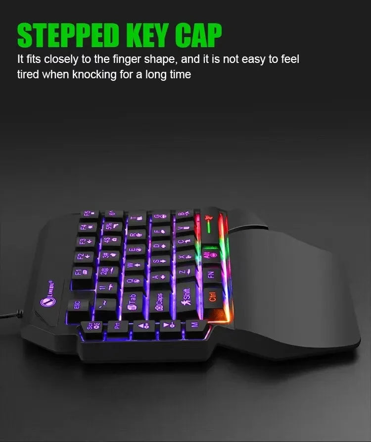 Teclado Mecánico Gaming de una Sola Mano - 35 Teclas RGB USB