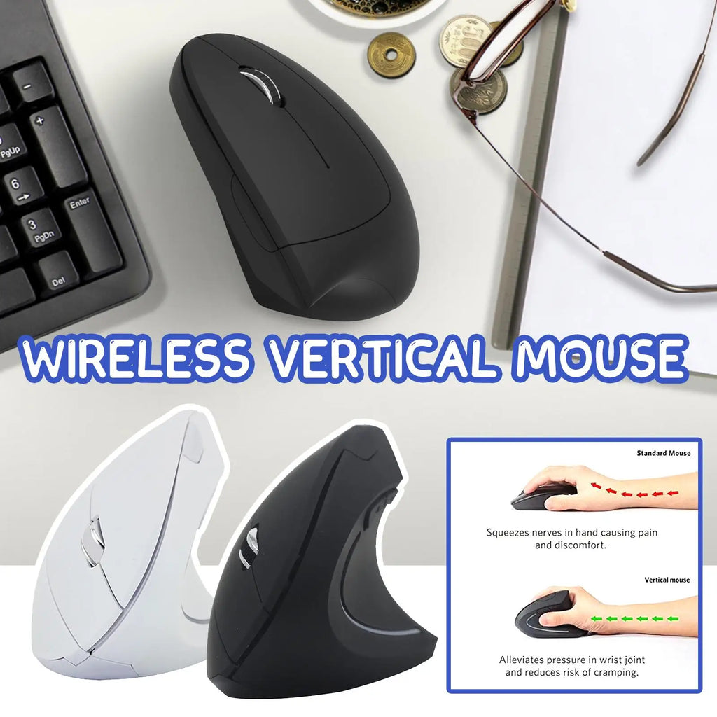 Mouse Vertical Ergonómico Inalámbrico CUJMH 2.4G 1600 DPI