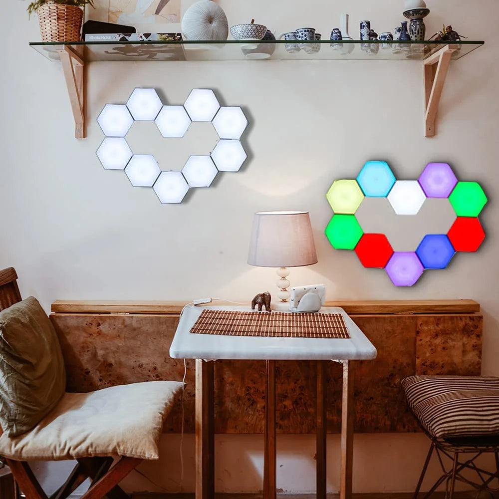 Luces LED de Pared Hexagonales JGT RGB - Táctil y Control Remoto