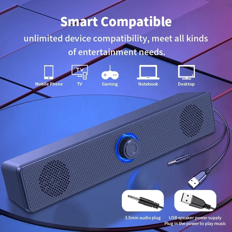 AyeBeau Barra de Sonido Bluetooth - Sonido 3D Surround 6W USB