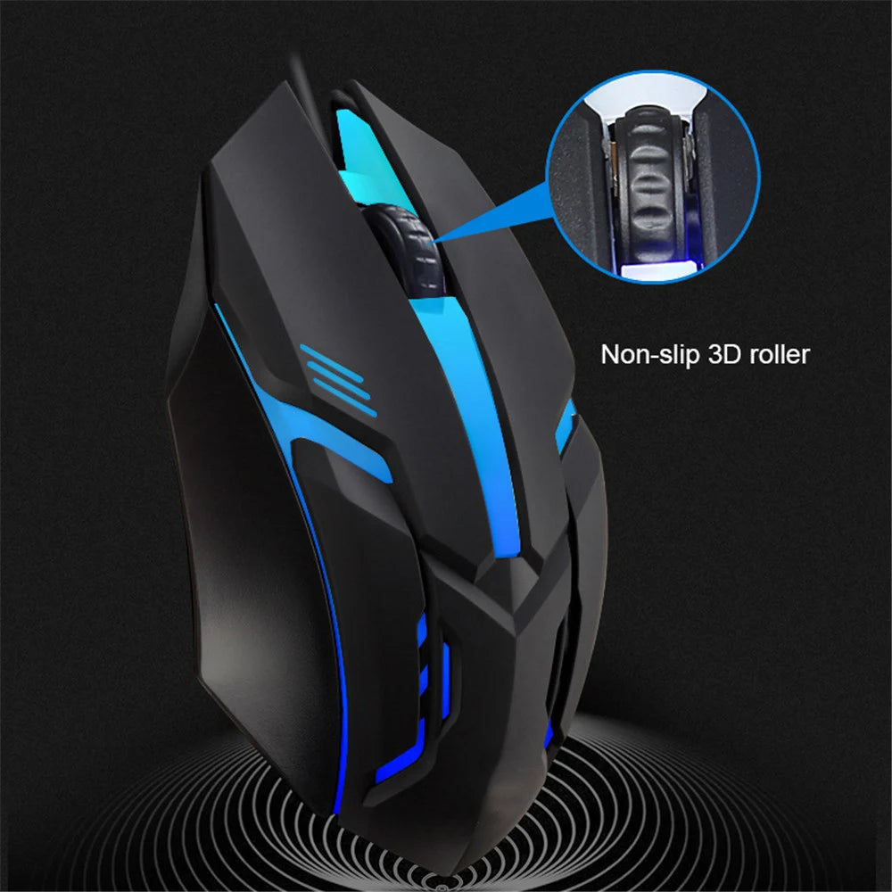 Ratón Gaming con Cable Kebidumei - 5000 DPI LED 7 Colores Silencioso