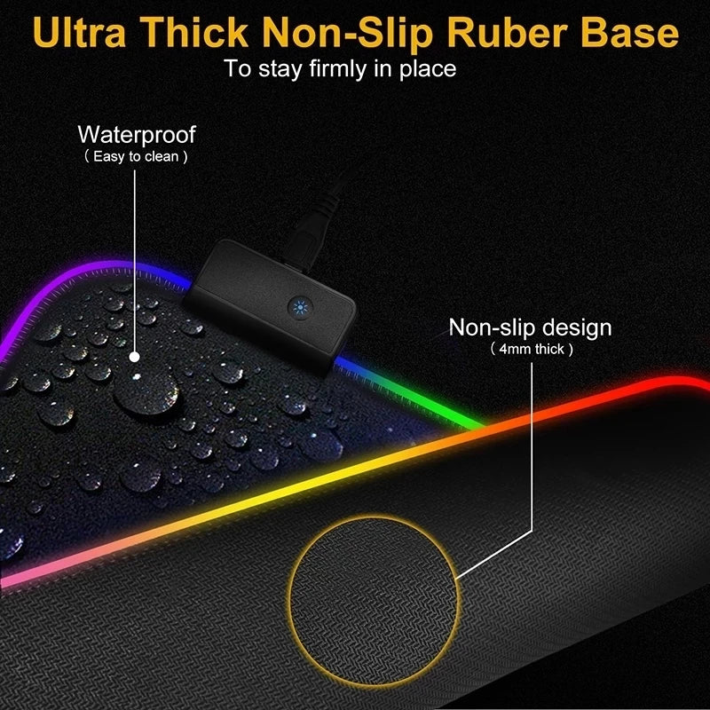 Alfombrilla Gaming iMice RGB LED XXL - Tapete Impermeable 8 Modos