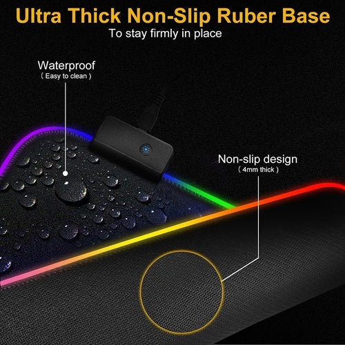 Alfombrilla Gaming iMice RGB LED XXL - Tapete Impermeable 8 Modos