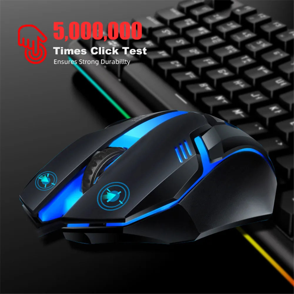 Ratón Gaming con Cable Kebidumei - 5000 DPI LED 7 Colores Silencioso