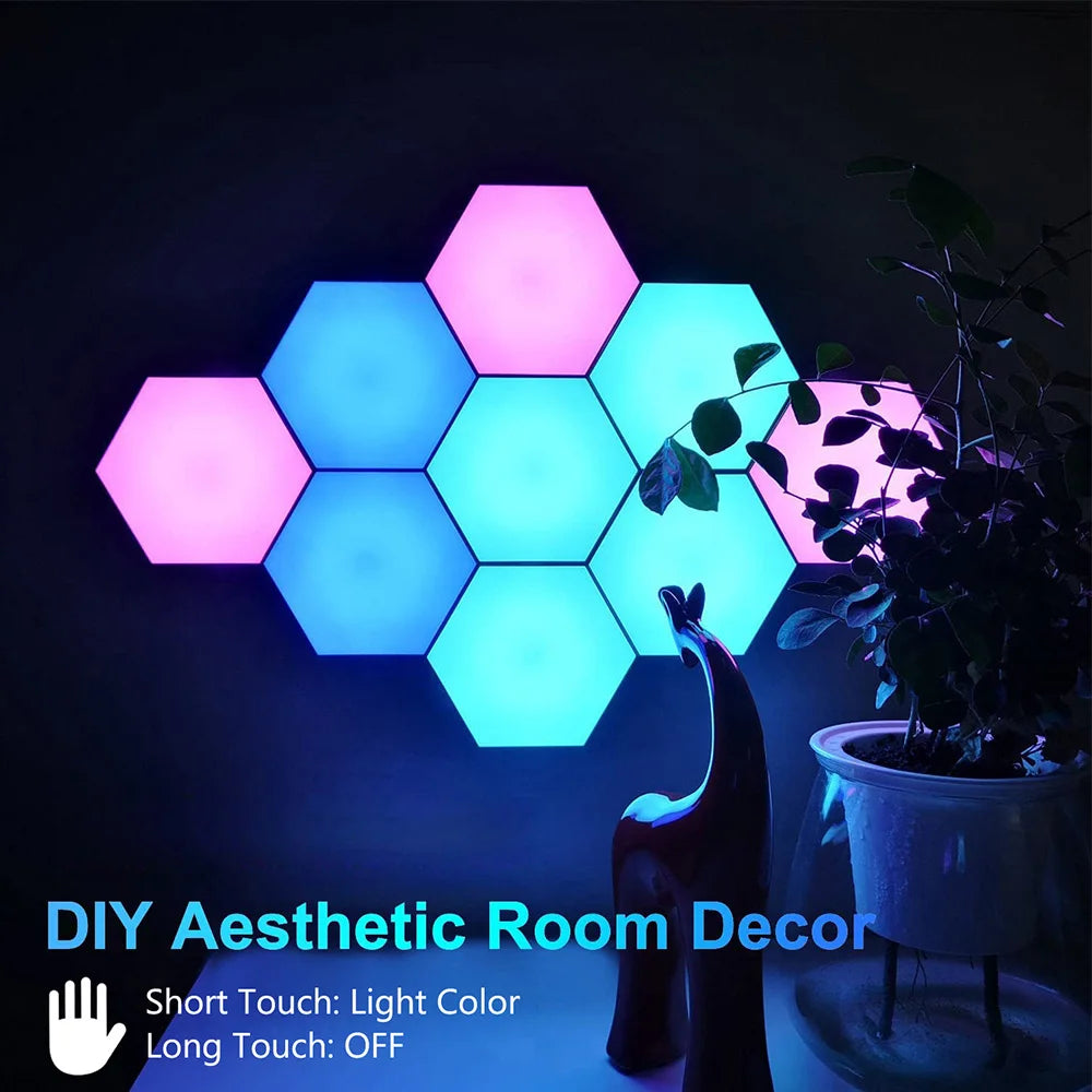 Luces LED de Pared Hexagonales JGT RGB - Táctil y Control Remoto