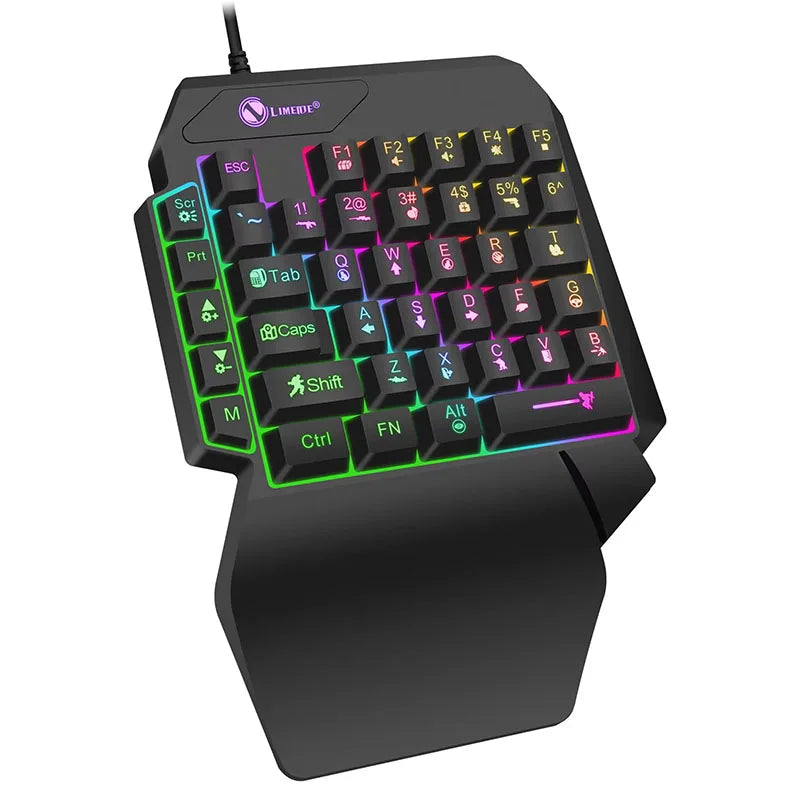 Teclado Mecánico Gaming de una Sola Mano - 35 Teclas RGB USB