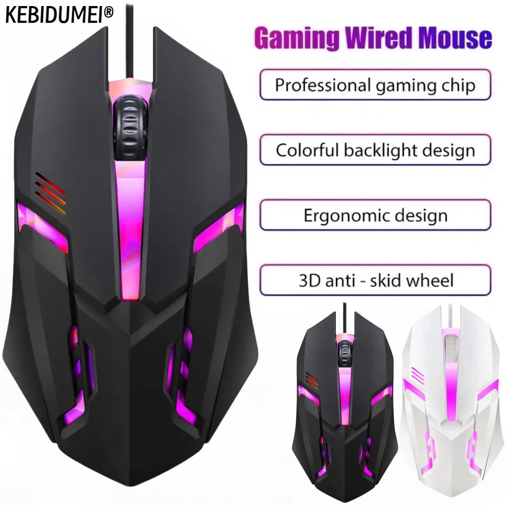 Ratón Gaming con Cable Kebidumei - 5000 DPI LED 7 Colores Silencioso